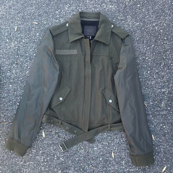 Paige “Sheryl” Olive Green Bomber Jacket - Picture 6 of 6